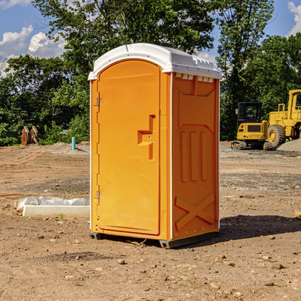 how often are the porta potties cleaned and serviced during a rental period in Delhi Hills